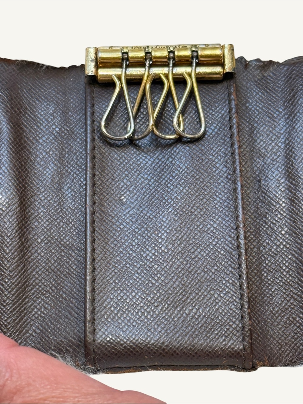 Louis Vuitton Damier Ebene 4 Key Holder Brown Wallet Case - Picture 5 of 11